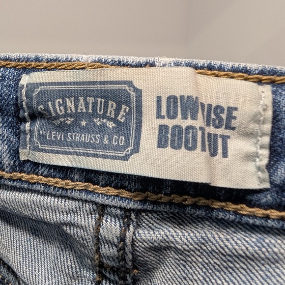 Y2K Levi Strauss Signature Women's Low Rise Bootcut Jeans Blue Denim Size 12 M - Picture 4 of 5